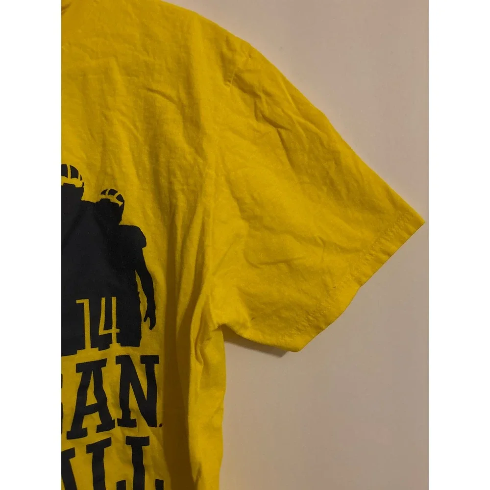 Adidas Michigan Wolverines Football T Shirt Mens‎ Large Yellow 